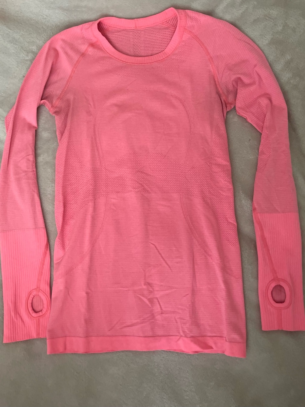 lululemon athletica Coral Pink Long-Sleeve Seamless Top